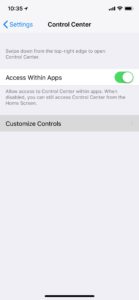 how to record your iphone screen customize controls